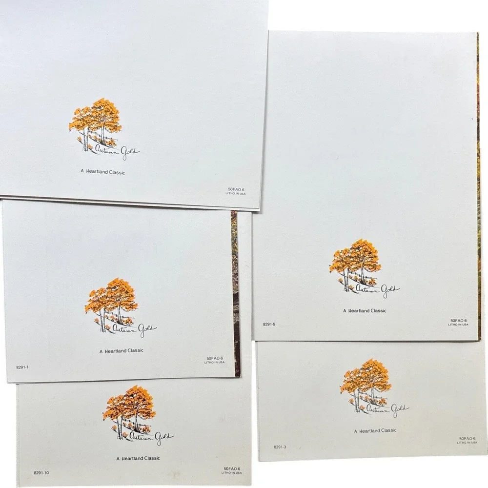 Autumn Gold Heartland Classic Birthday Cards Fall Foliage Scenery Lot of 5 USA